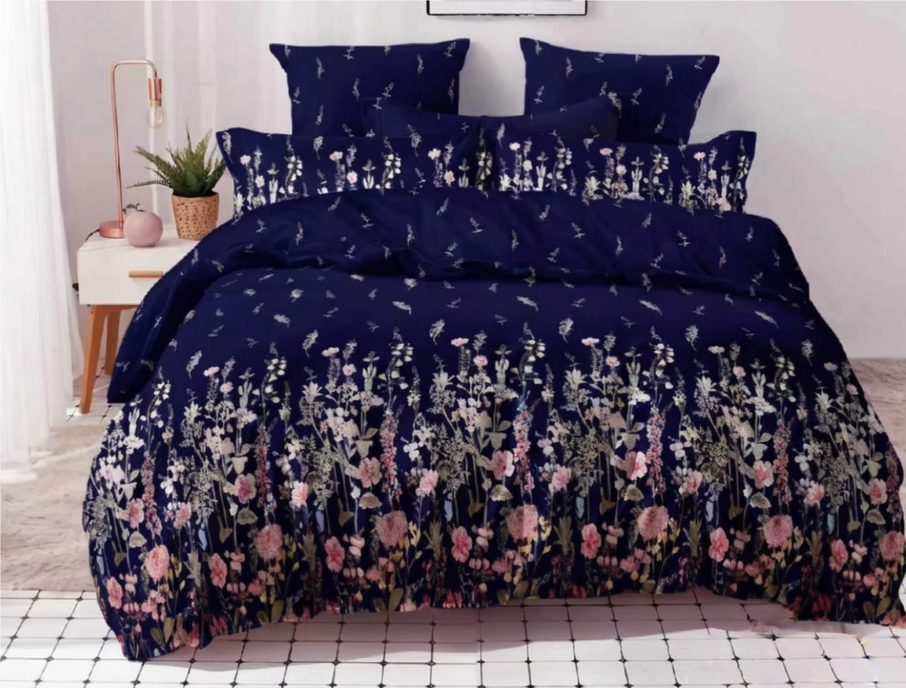 Elegant Blue Floral Bedsheets – Timeless Beauty & Comfort