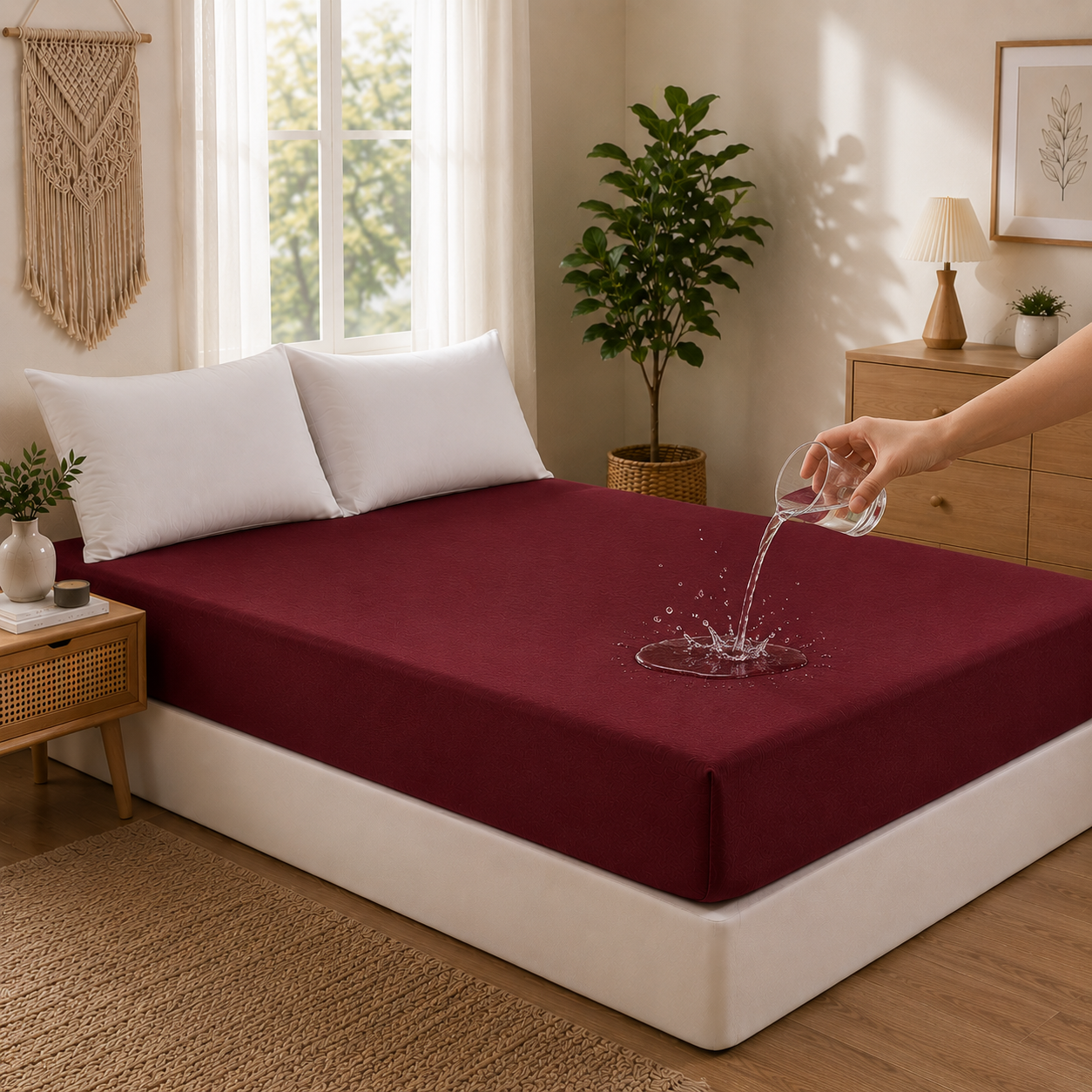 🛏️ Protect Your Mattress,(Maroon) Preserve Its Comfort!