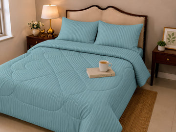 Premium Strip  Comforters | Blue