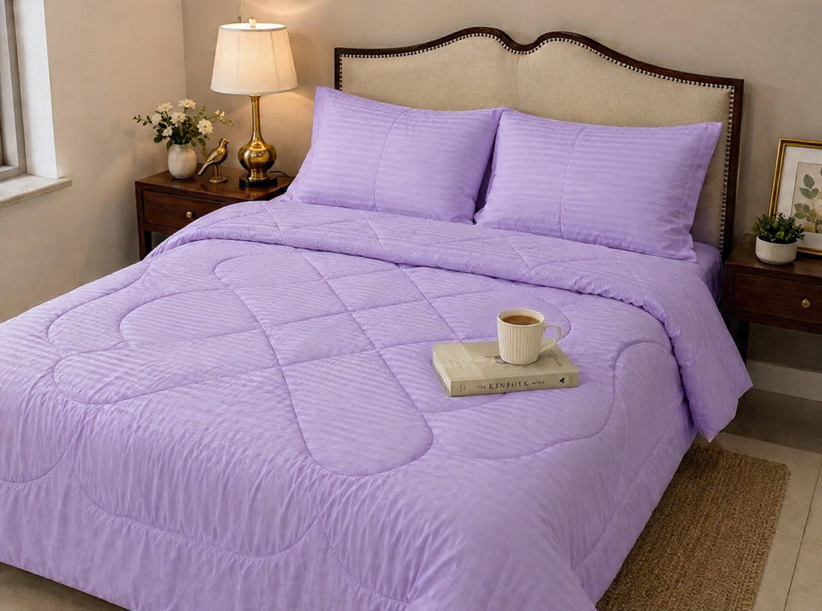 Premium Strip Bed Comforters| Pinkish