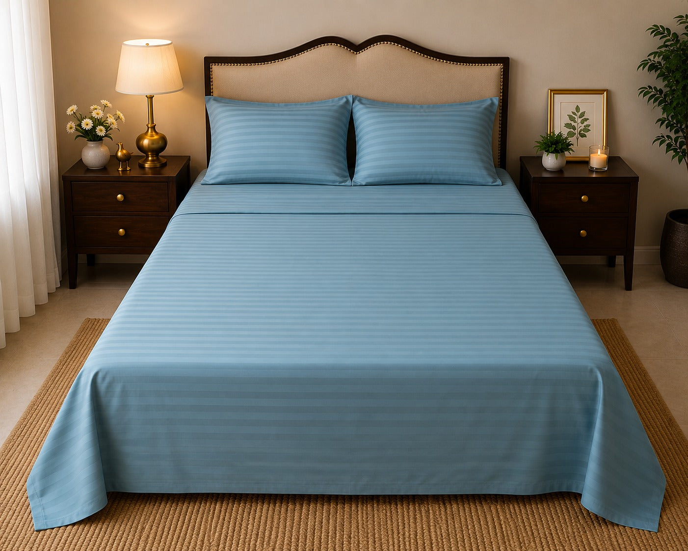 Premium Strip Bed Sheet Set