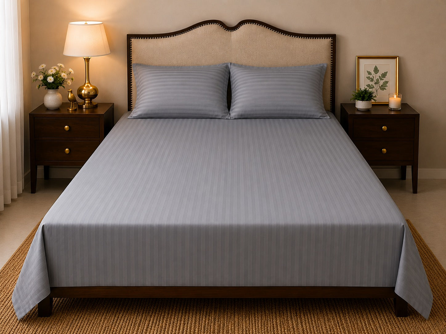 Premium Strip Bed Sheet Set