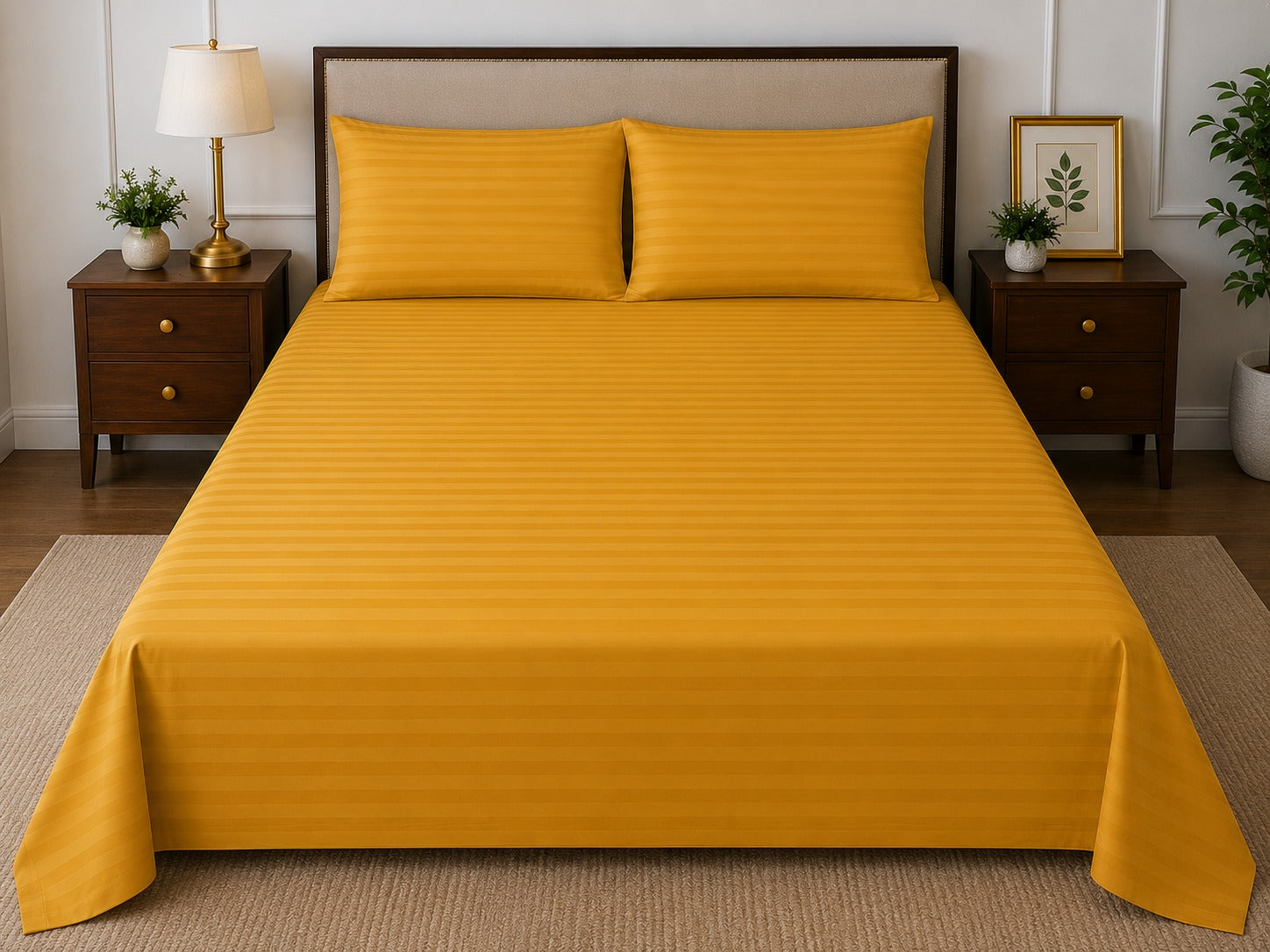 Premium Strip Bed Sheet Set